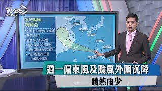 週一偏東風及颱風外圍沉降　晴熱雨少