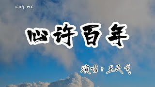 王天戈 - 心許百年『如果說初遇時候太過驚艷』（動態歌詞/Lyrics Video/無損音質/4k）