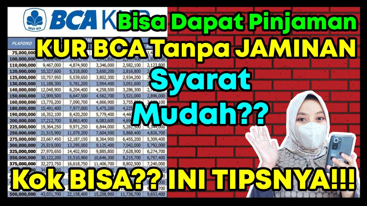 KUR BCA TANPA JAMINAN? CARA PINJAM UANG DI BCA SYARAT PINJAMAN KUR BANK ...