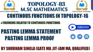 Pasting lemma proof | pasting  lemma| Topology  msc |