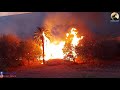 دیمەنی ئاگر گرتنی باخێک لە بناری_بەمۆ _ the scene of a garden fire _ مشهد حريق حديقة