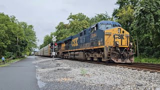 Gorgeous K5HLB horn on CSX GEVO leading long train through Point of Rocks, MD