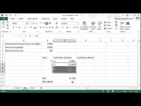 Excel finance tutorial: calculating IRR for a loan Excel finance tutorial: calculating IRR for a loan