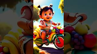 **🍉🚲 Adorable Indian Baby Rides a Fruit Bicycle | Cuteness Overload! 🚲🍍**  #cute #ytshorts #shorts