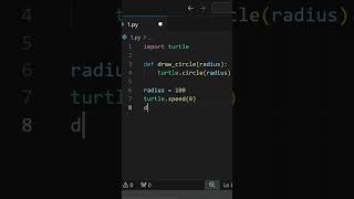draw circle with python turtle #python #coding #code #turtle #programming