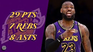 LeBron James 29 pts 7 rebs 8 asts vs Nets 24/25 season