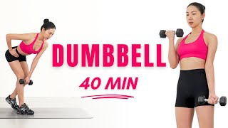 40 Min Standing Full Body Dumbbell Workout🔥 No Jumping