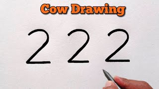 How to draw beautiful cow from number 222 | Draw Cow Easy | cow drawing tutorial