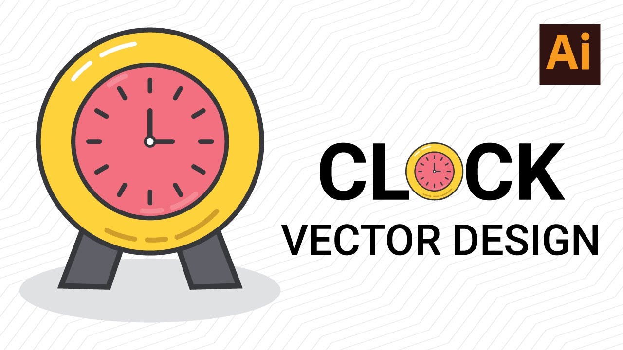 How To Create Clock Vector Design In Adobe Illustrator Youtube