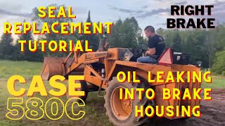 CASE 580C Oil In Brake Housing, Seal Replacement Tutorial Between Differential and Brake Housing