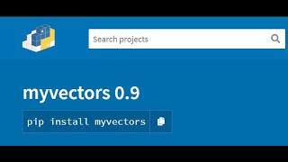 vectors in python | python vector library | pypi | myvectors