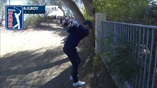 Rory McIlroy hits ridiculous shot next to fence