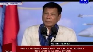 Pres. Duterte names PNP officials allegedly involved in illegal drugs