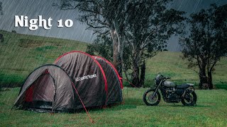 Rain ASMR| Solo Motorcycle Camping in SEVERE Weather | Silent Vlog