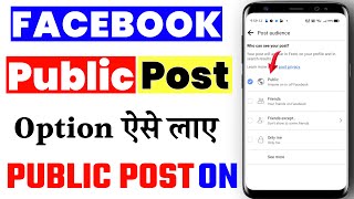 facebook pe public post option kaise on kare 2024 | how to public post in facebook 2024 | fb public
