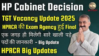 HPRCA Big Updates 2025 !! Exam Agency, TGT, Vacant Posts !! HP Cabinet Meeting Decision Today !!