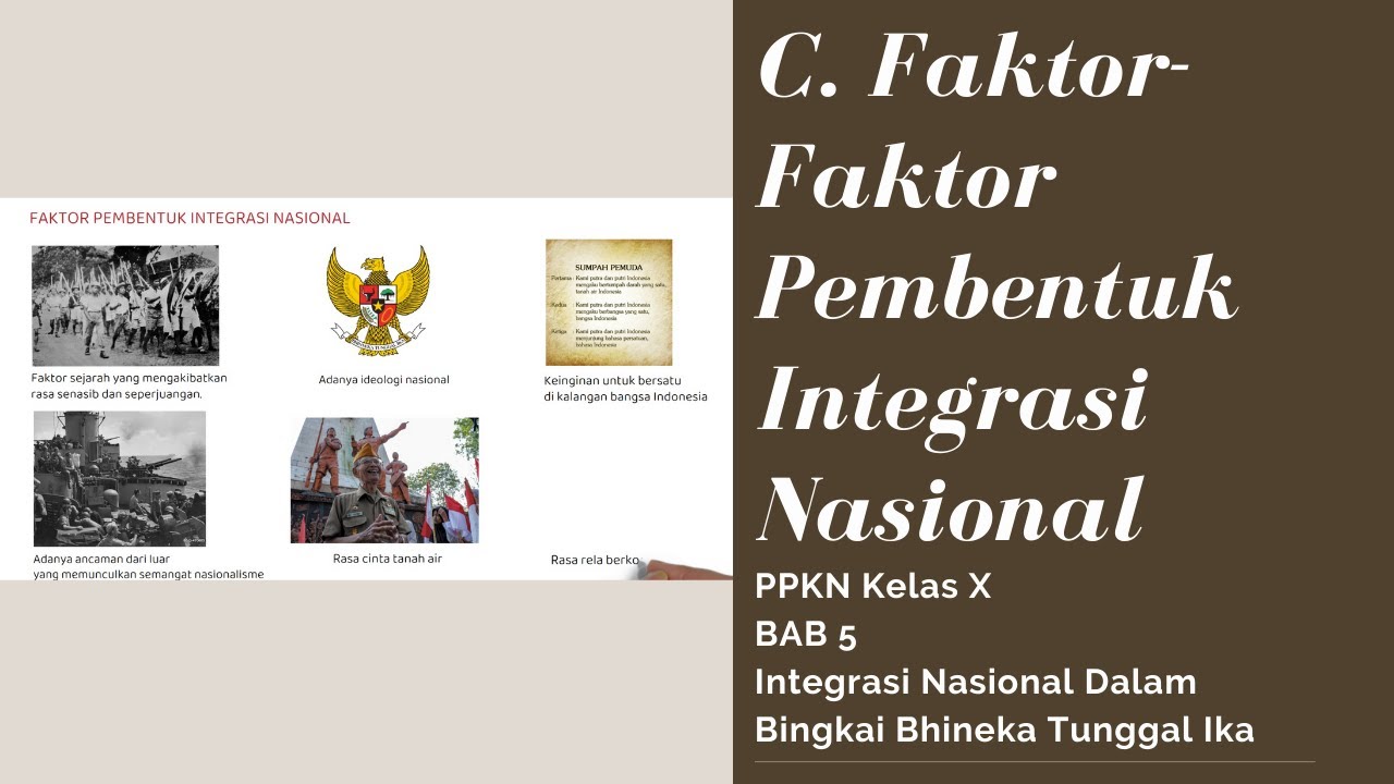 PPKn Kelas X BAB 5 C - Faktor - Faktor Pembentuk Integrasi Nasional ...