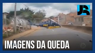 Novas imagens mostram o momento da queda do helicóptero da PRF em Belo Horizonte (MG)