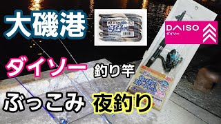 【ダイソー釣り竿】で大磯港ぶっこみ夜釣り サバ餌投げ釣り