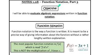 Algebra 2: Notes 1.08 Function Notation Part 3