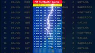 T20 World Cup Schedule 2024 || t20 world cup 2024 schedule || t20 world cup schedule | t20 world cup