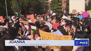 New York City college students conduct walkout in support of Palestine