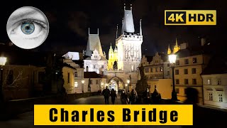 Charles Bridge, Nerudova Street, Prague Castle at the night 4K HDR ASMR