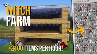 Minecraft Witch Farm 1.20.2 - BEST DESIGN - 2100+ Items Per Hour!