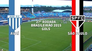 Gols - Avaí 2 x 1 São Paulo - Brasileirão - 20/09/2015