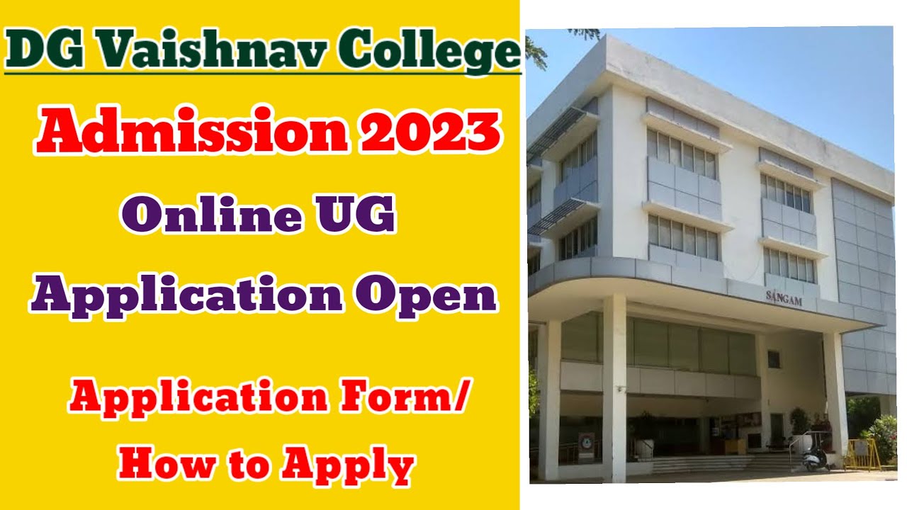 DG Vaishnav College Online UG Application Open #dgvaishnav # ...