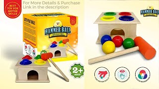 Trinkets \u0026 More Wooden Hammer Ball Knock Pounding Bench with Box Case Fine Motor