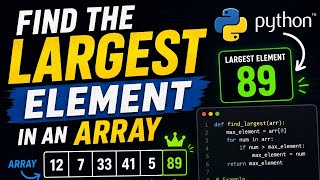 Find Maximum Element in an Array | Python Tutorial | DSA Tutorial #Python #dsa #datastructures