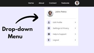 How To Make Drop down Profile Menu Using HTML CSS JavaScript || Toggle Menu For Website
