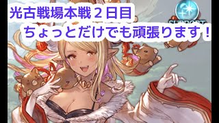 【グラブル】光古戦場本戦2日目   100ヘルの準備していたら1日終わってました！