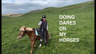 I DID MY FOLLOWER DARES// Horse stunts, vaulting backwards, falling off and more...