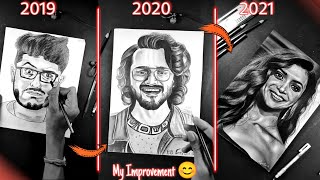My Drawing Improvement From 2019 To 2021🥺| @Sourav Joshi Art ❤️ | Practice Made Me Perfect | #Shorts