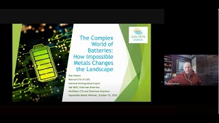 Webinar Series: The Complex World of Batteries: How Impossible Metals Changes the Landscape