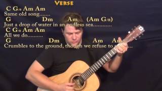 Dust in the Wind (Kansas) Fingerstyle Guitar Cover Lesson with Chords/Lyrics
