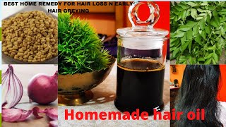 Best homemade hair oil for hair loss n early hair greying