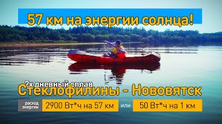 Двух дневный сплав по реке Вятке на пакрафте с солнечными панелями. Стеклофилины - Нововятск 58 км.