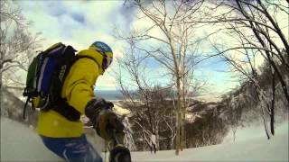 Freeriding in DEEP powder in Sapporo Teine, Hokkaido, Japan