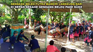 Aksi kedatangan gendang beleq putra mandiri langsung nari di depan sekahe pade suke