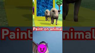 5 gaint duck paint on animal cow dog hyena and monkey #3d #funny #animals.