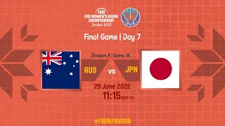 FINAL: Australia v Japan | Full Basketball Game | FIBA U16 Women's Asian Championship 2022 | Div. A