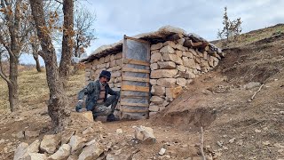 Rebuilding a Ruined Stone Shelter & Camp with an Epic Fireplace in 2 Days! 🔥🏕️