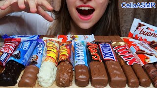 ASMR CHOCOLATE CANDY BARS 🍫 ( KINDER,BOUNTY,SNICKERS,OREO,KITKAT ) DESSERT MUKBANG | EATING SOUNDS