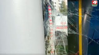 Пассажирский автобус врезался в столб. 29.09.2020