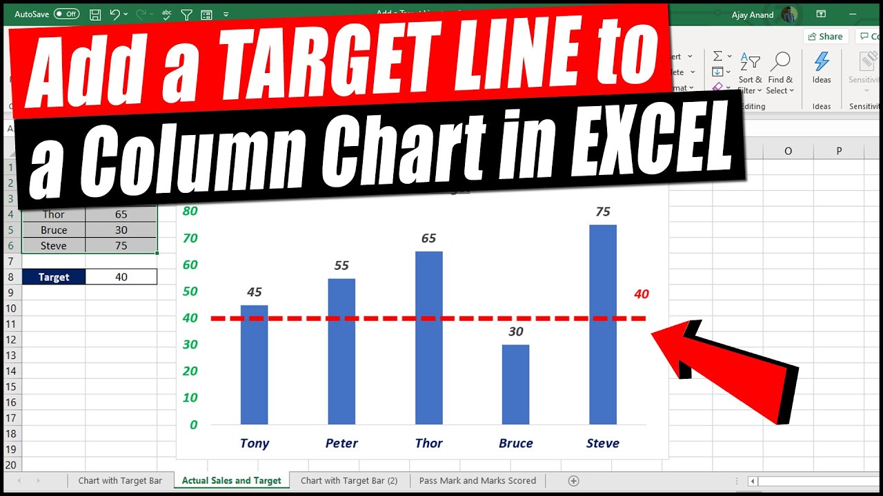 How To Add Horizontal Target Line In Excel Chart Printable Online How To Add Horizontal Target Line In Excel Chart Printable Online