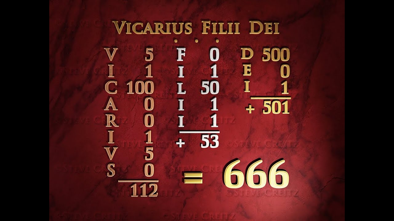 (VICARIUS FILII DEI) POPES TITLE EQUALS 666 NUMBER OF BEAST? - YouTube