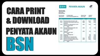 Cara Print Penyata Akaun BSN Melalui MyBSN